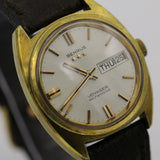 1960s Benrus Voyager Men's Gold Automatic 17Jwl Watch w/ Pigskin Strap