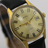 1960s Benrus Men's Swiss Made 17Jwl Automatic Gold Calendar Watch w/ Strap