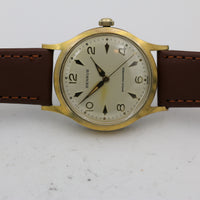 1960s Benrus Men's Gold 17Jwl Gorgeous Dial Watch w/ Strap