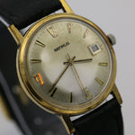 1970s Benrus Men's Swiss Made Gold Calendar Watch w/ Strap