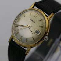 1970s Benrus Men's Swiss Made Gold Calendar Watch w/ Strap