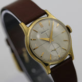 1950s Benrus Men's Swiss 10K Gold Quadrant Dial Watch w/ New Hirsch Calf Strap