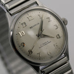 1960s Benrus Men's Swiss Made 17Jwl Silver Watch w/ Bracelet