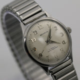 1960s Benrus Men's Swiss Made 17Jwl Silver Watch w/ Bracelet