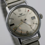 1970s Waltham Men's Swiss Made Silver 17Jwl Calendar Watch