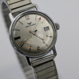 1970s Waltham Men's Swiss Made Silver 17Jwl Calendar Watch