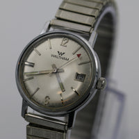 1970s Waltham Men's Swiss Made Silver 17Jwl Calendar Watch