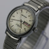 1970s Waltham Men's Swiss Made Silver 17Jwl Dual Calendar Watch