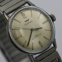1960s Waltham Men's Swiss Made Silver 17Jwl Watch w/ Original Box