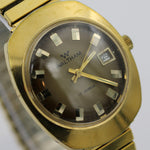 Waltham Men's Swiss Made 17Jwl Gold Calendar Interesting Case Watch w/ Bracelet