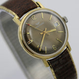 1960s Waltham Men's Swiss Made Gold Gorgeous Dial Calendar Watch