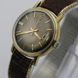 1960s Waltham Men's Swiss Made Gold Gorgeous Dial Calendar Watch