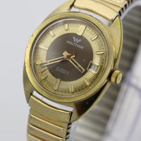 Waltham Men's 25Jwl Automatic Gold Calendar Interesting Dial and Case Watch