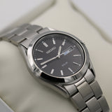 New Seiko Solar Men's Silver Dual Calendar Bracelet Watch w/ Original Box