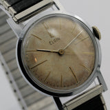 1960s Elgin Men's Silver Swiss Made 17Jwl Watch w/ Bracelet