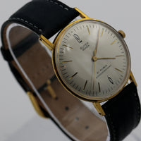 Super Anker Men's Gold 21Jwl First German Large Dial Ultra Thin Watch w/ Strap