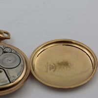Iconic 1918 Elgin Men's Gold Made in USA Open Face Pocket Watch