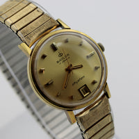 1960s Baylor SkyStar Men's Gold 17Jwl Swiss Made Calendar Watch w/ Bracelet