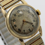 WWII Boulevard 10K Gold Swiss Made Military Style Men's Watch w/ Bracelet