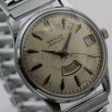 1970s Baylor Men's Silver Automatic 17Jwl Swiss Made Calendar Watch w/ Bracelet