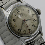 WWII Brenco Silver Swiss Made 17Jwl Military Style Men's Watch w/ Bracelet