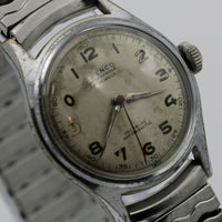 WWII Brenco Silver Swiss Made 17Jwl Military Style Men's Watch w/ Bracelet