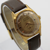 1960s Centrex 21 Medals Men's Swiss Made 17Jwl Calendar Gold Watch w/ Strap