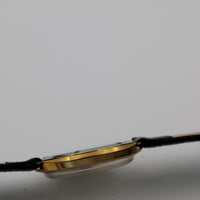 Geneve Aster Men's Gold Swiss Made 17Jwl Hidden Lugs Watch w/ New Lizard Strap