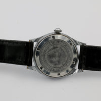 1940s Geneve Men's Silver Swiss Made 17Jwl Watch w/ Strap