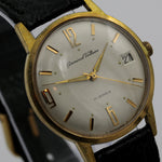 1960s Germinal Voltaire Men's Swiss Made 17Jwl Gold Calendar Watch w/ Strap