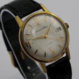 1960s Germinal Voltaire Men's Swiss Made 17Jwl Gold Calendar Watch w/ Strap