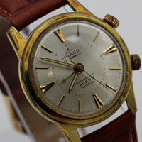 Itraco Men's Gold 17Jwl Swiss Made Alarm Watch w/ New Kreisler Strap