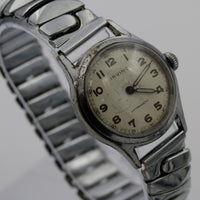 1940s Irving Swiss Made Military Style Men's Silver Watch w/ Bracelet
