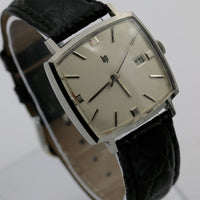 1955 Lip Men's Silver 17Jwl Swiss Made Calendar Slim Watch w/ Spiedel Strap