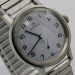 1960s Lorenz Men's Silver Swiss Made Large Watch w/ Bracelet