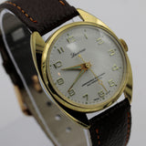 1960s Lucerne Men's Swiss Made Gold Large Dial Watch w/ Strap