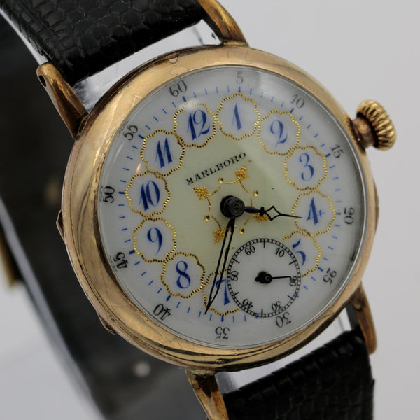 1900s Marlboro Men's Gold Swiss Made 7Jwl Watch w/ Swiss Made Strap