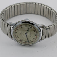 WWII Marvin Men's Swiss Made Silver Watch w/ Silver Bracelet