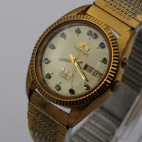 1960s Orient Mens Automatic 21Jewels Dual Calendar Gold Watch w/ Bracelet