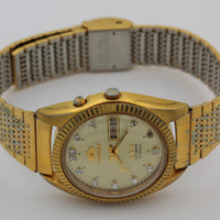 1960s Orient Mens Automatic 21Jewels Dual Calendar Gold Watch w/ Bracelet