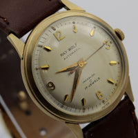 1950s Ray Wolf Men's Swiss Made 17Jwl Automatic Gold Watch w/ Strap