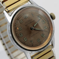 WWII Roamer Men's Swiss Made 17Jwl Breveté Copper Dial Military Gold Watch w/ Bracelet