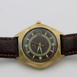 1970s Stellaris Men's 17Jwl Automatic Calendar Gold Watch w/ Strap