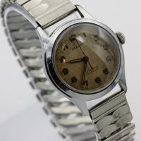 WWII Seeland Men's Swiss Made 17Jwl Military Dial Silver Watch w/ Bracelet