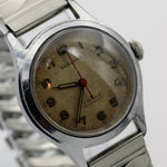 WWII Seeland Men's Swiss Made 17Jwl Military Dial Silver Watch w/ Bracelet