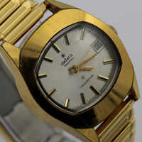 1970s Stellaris Men's Electronic Transistorized Swiss Made Gold Watch w/ Bracelet