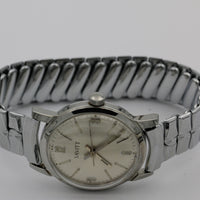 1960s Savitt / Rodania Men's Swiss Made 17Jwl Silver Watch w/ Silver Bracelet
