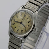 1940s Timor British Military Style Men's 17Jwl Swiss Made Silver Watch w/ Bracelet