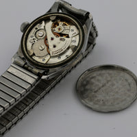 1940s Timor British Military Style Men's 17Jwl Swiss Made Silver Watch w/ Bracelet