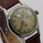 1940s Towne Men's Swiss Made 17Jwl Silver Interesting Dial and Case Watch w/ Strap